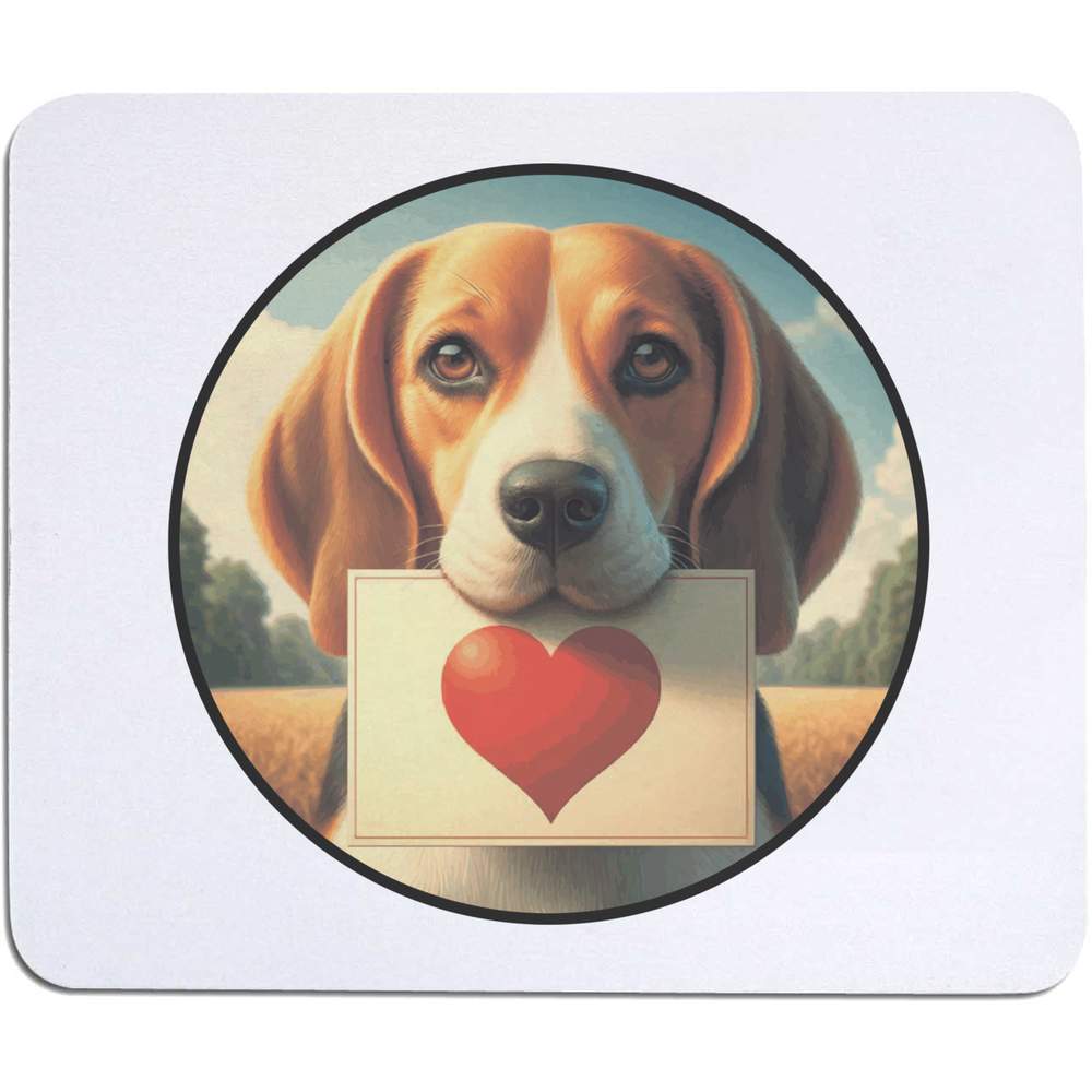 'Beagle Love Note' Mouse Mat / Desk Pad (MO00037135)