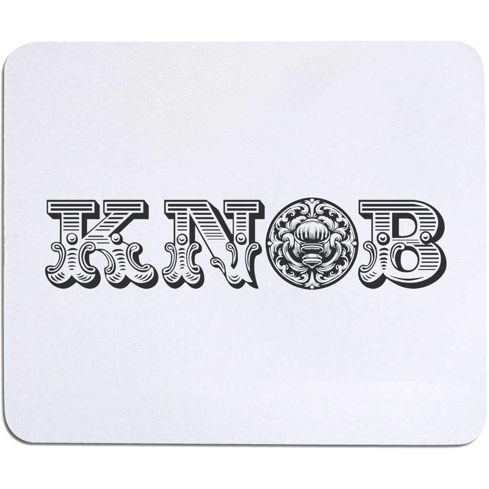 'Ornate Door Knob Typography' Mouse Mat / Desk Pad (MO00037214)