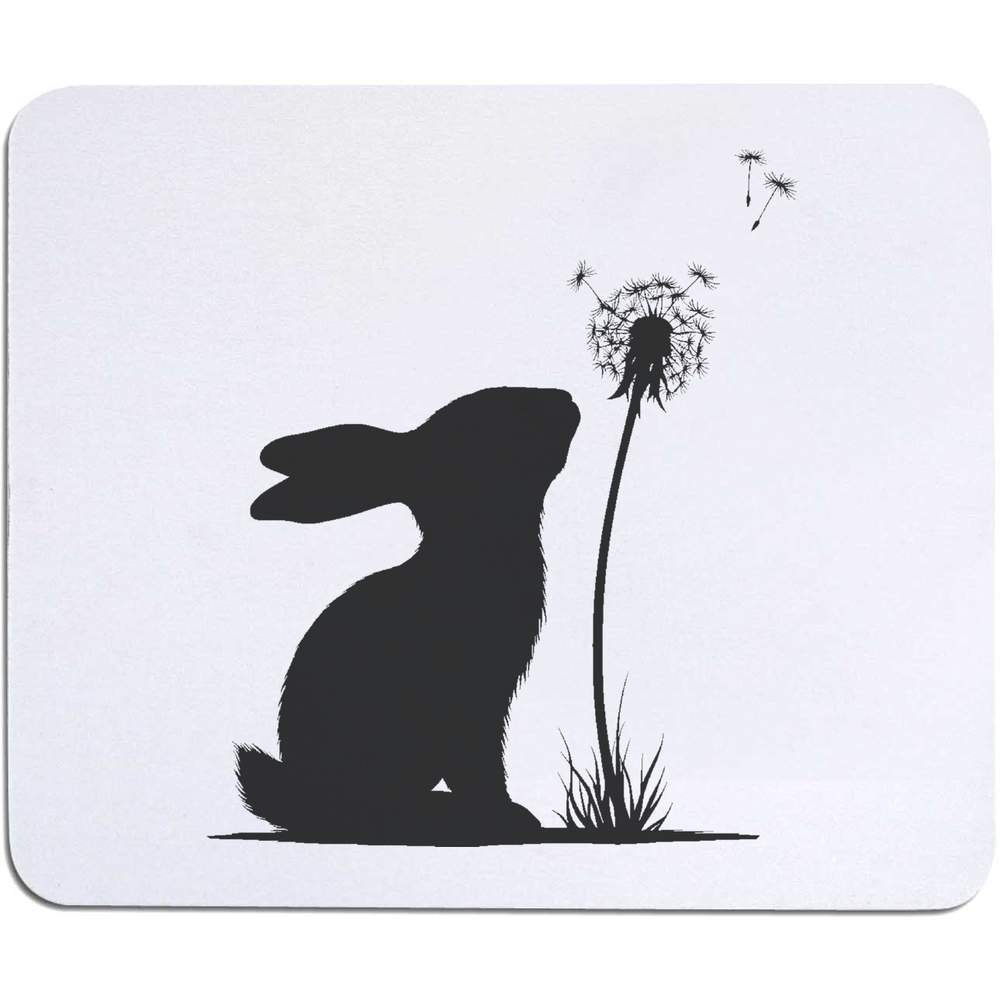 'Rabbit Sitting with Dandelion Silhouette' Mouse Mat / Desk Pad (MO00038675)