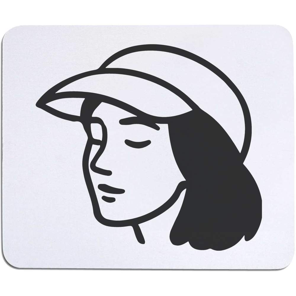 'Peaceful Woman Wearing a Cap' Mouse Mat / Desk Pad (MO00040530)