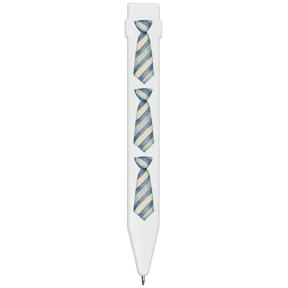 'Blue and White Striped Tie' Flat Magnetic Pen (MP00030692)