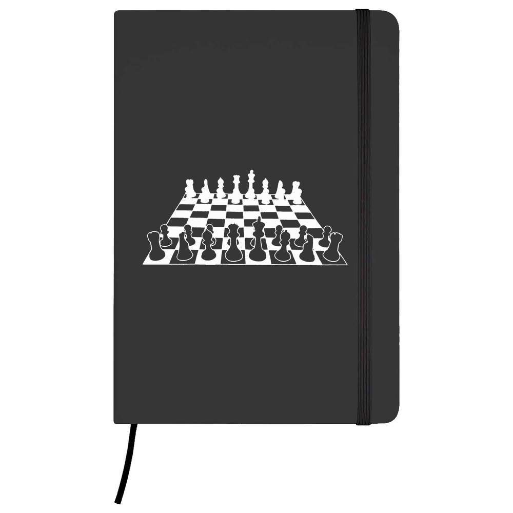 A5 'Chess Board & Pieces' Black Hardcover Ruled Notebook (NB00003151)