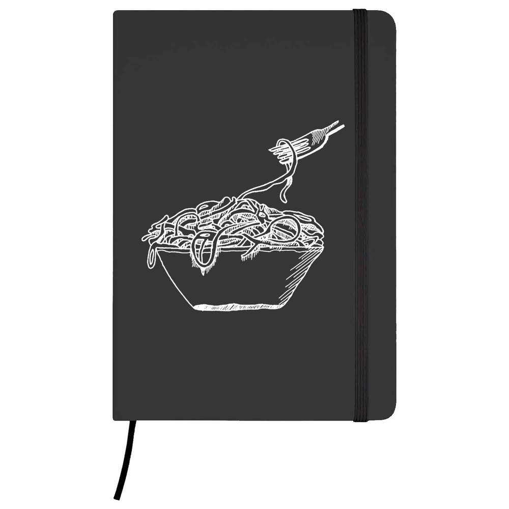 A5 'Spaghetti' Black Hardcover Ruled Notebook (NB00007236)