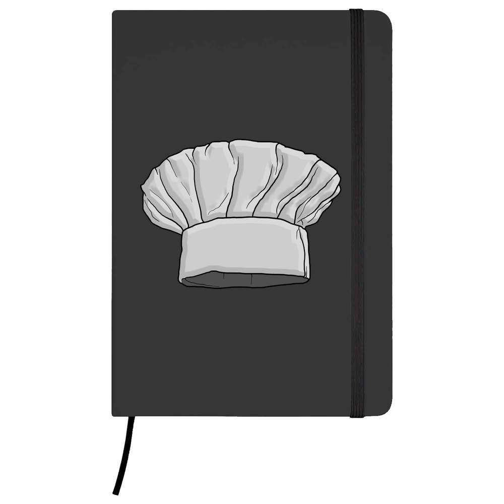 'Chef's Hat' Hardcover Ruled Notebook - Black, A5 - Lined Journal for School, Work, Writing, Notes and Gifts (NB00031760)