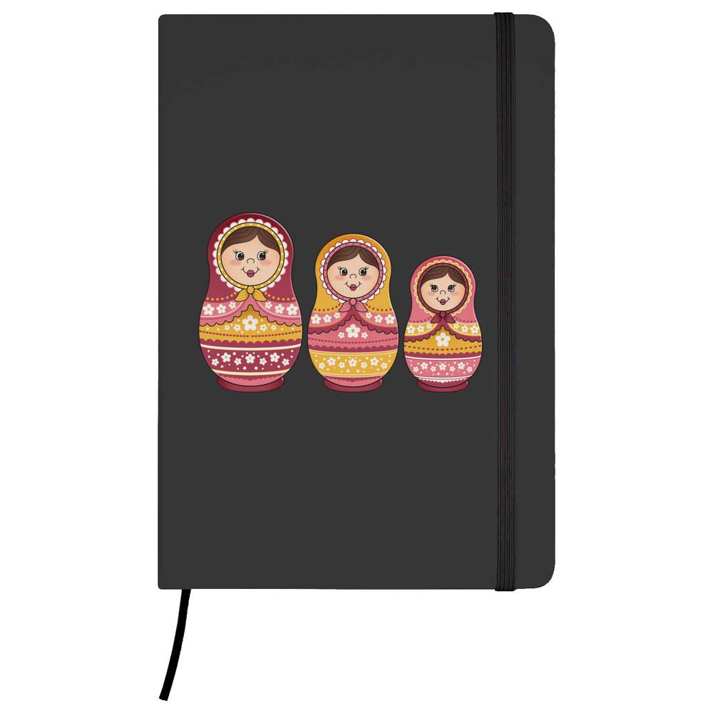 A5 'Russian Dolls' Black Hardcover Ruled Notebook (NB00032983)