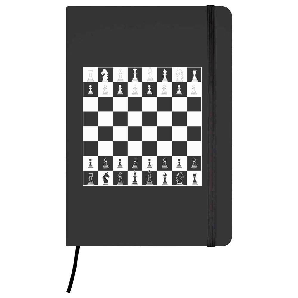 A5 'Chess Board & Pieces' Black Hardcover Ruled Notebook (NB00033191)