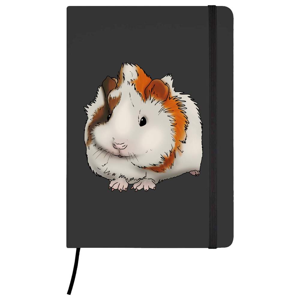 'Guinea Pig Pup' Hardcover Ruled Notebook - Black, A5 - Lined Journal for School, Work, Writing, Notes and Gifts (NB00037424)