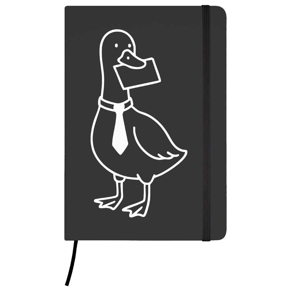 'Smart Goose' Hardcover Ruled Notebook - Black, A5 - Lined Journal for School, Work, Writing, Notes and Gifts (NB00077539)