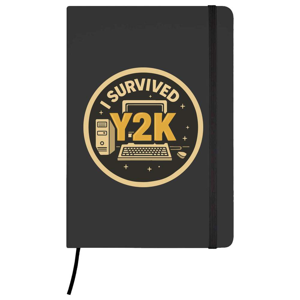A5 'I Survived Y2K' Black Hardcover Ruled Notebook (NB00077567)