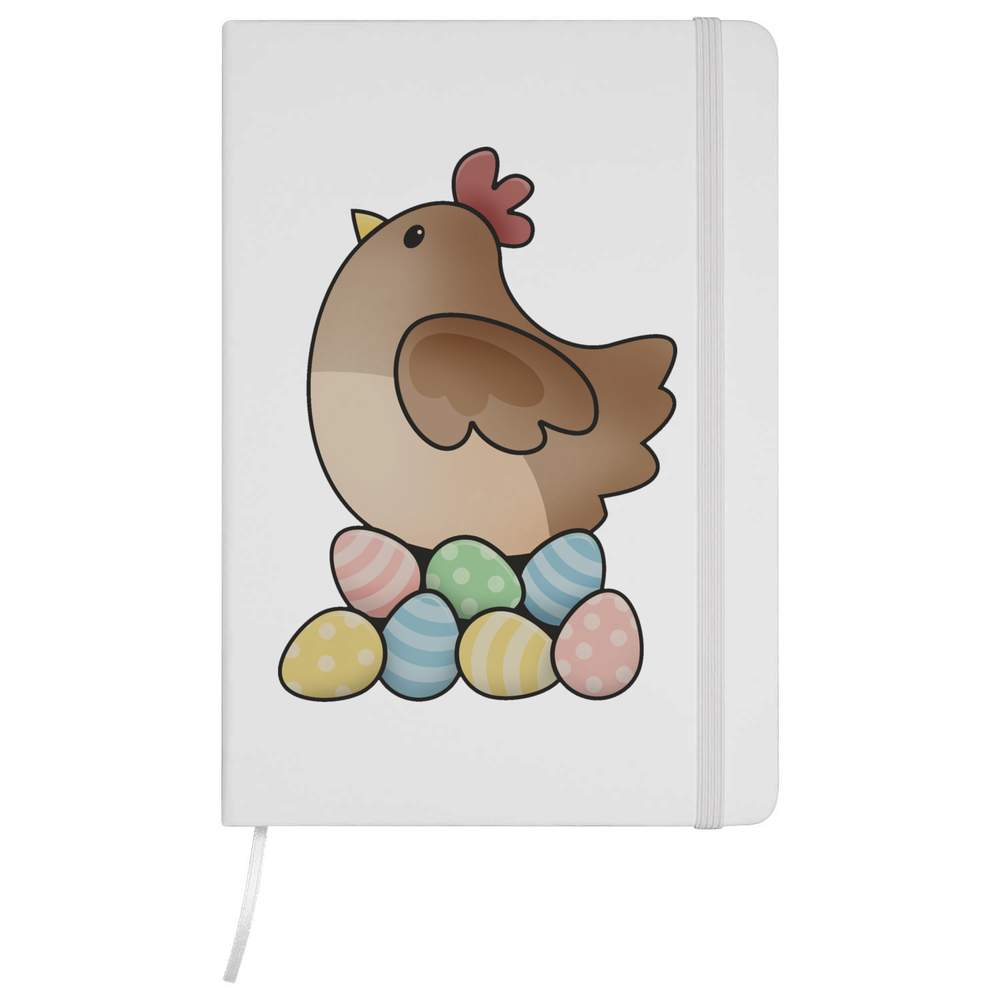 A5 'Chicken & Eggs' White Hardcover Ruled Notebook (NB00030372)