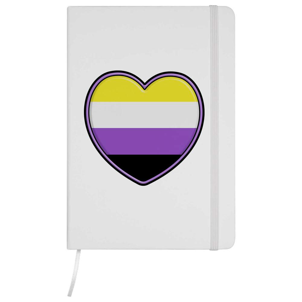 'Nonbinary Pride Heart' A5 Ruled Notebooks / Notepads (NB030867)