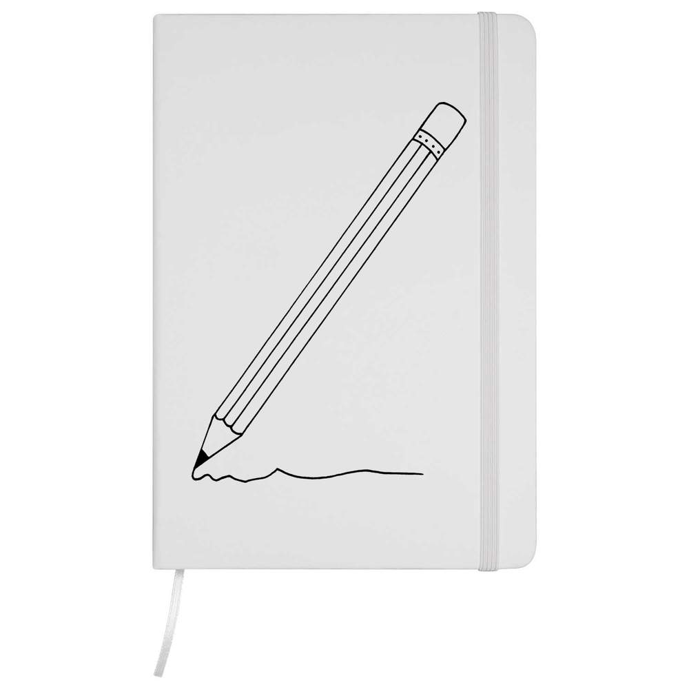 A5 'Drawing Pencil' White Hardcover Ruled Notebook (NB00039696)