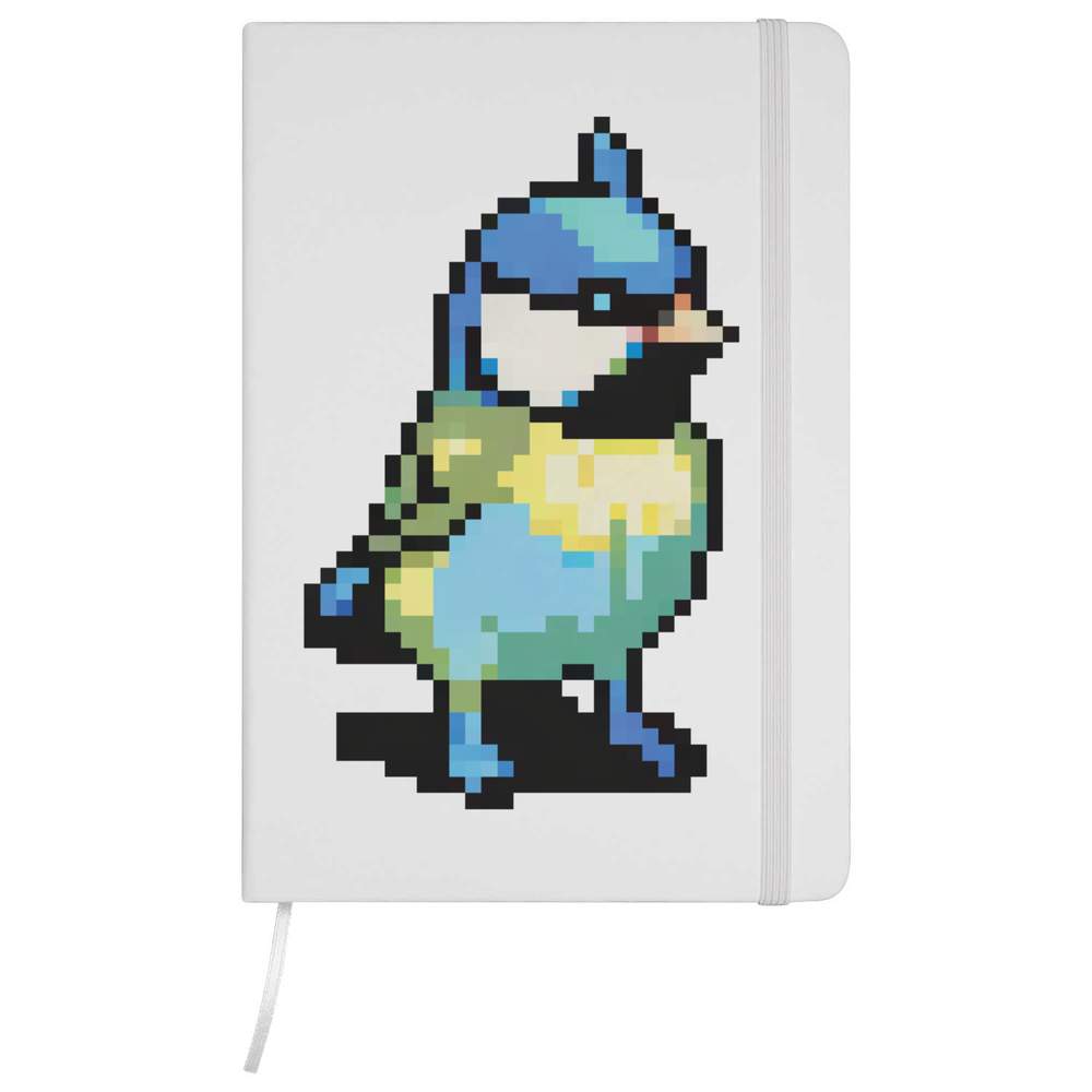 A5 'Blue Bird Pixel Art' White Hardcover Ruled Notebook (NB00060403)
