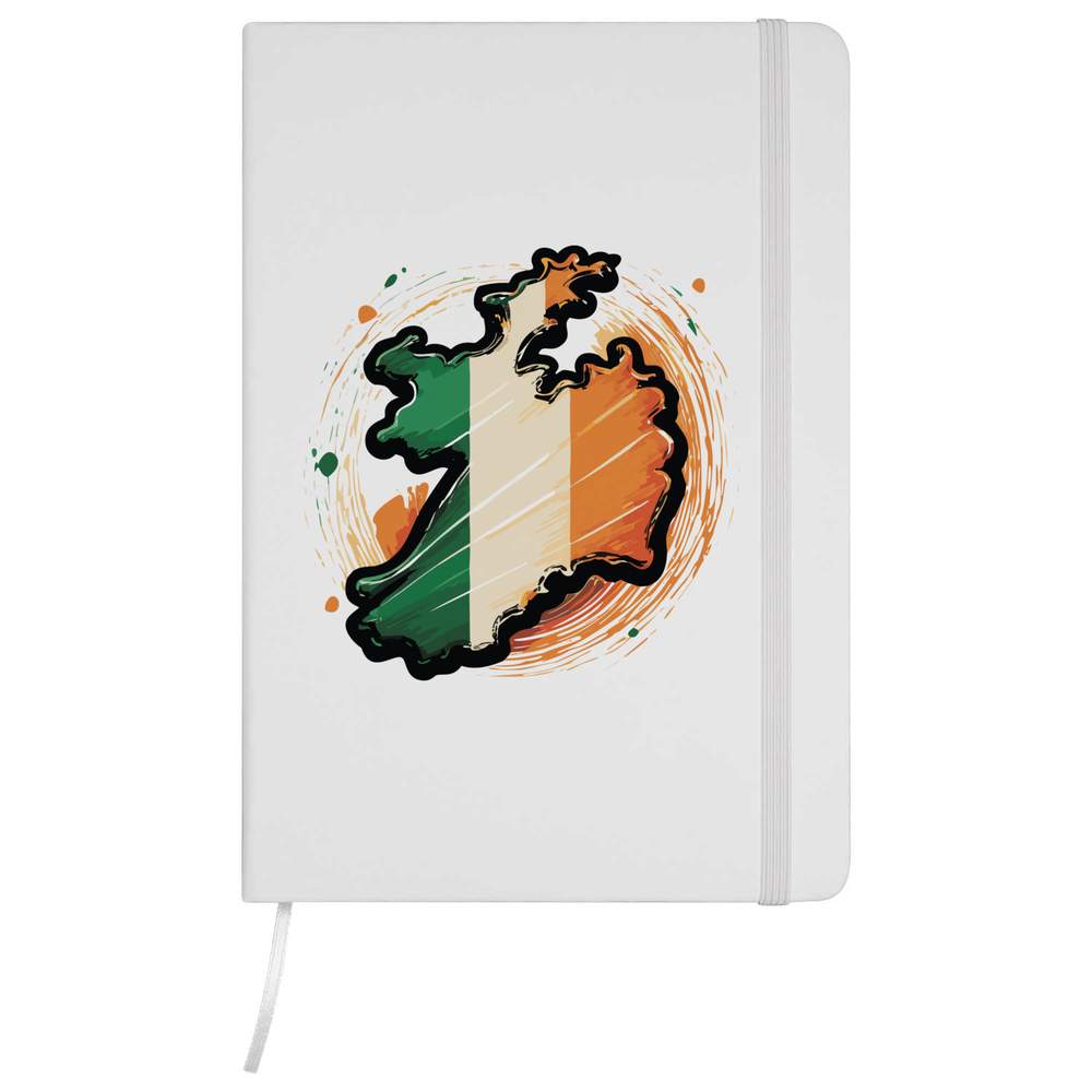'Irish Flag Shaped Like Ireland' A5 Ruled Notebooks / Notepads (NB045297)