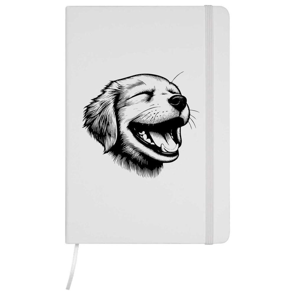 A5 'Happy Golden Labrador Puppy' White Hardcover Ruled Notebook (NB00061754)