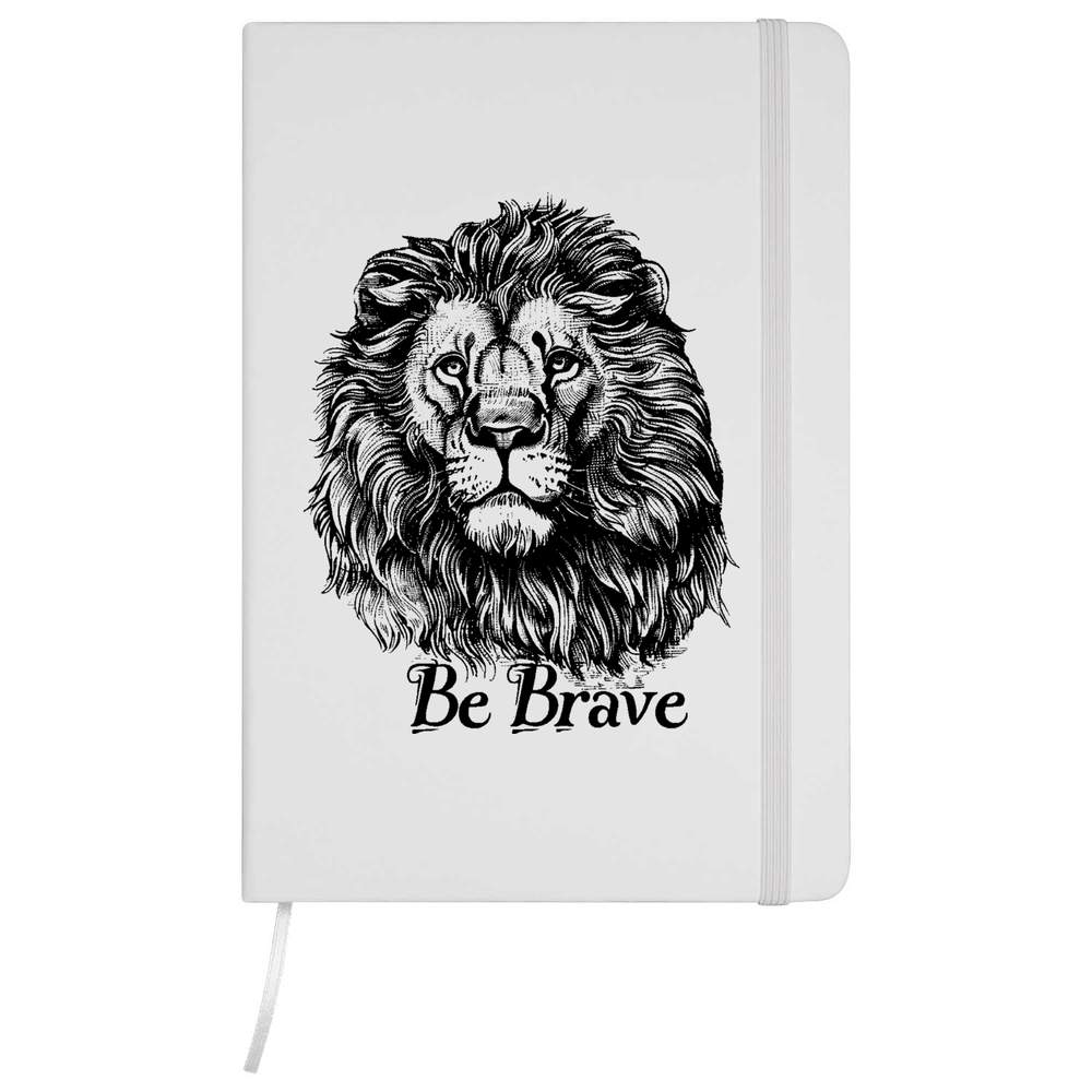 A5 'Be Brave with Lion' White Hardcover Ruled Notebook (NB00062288)