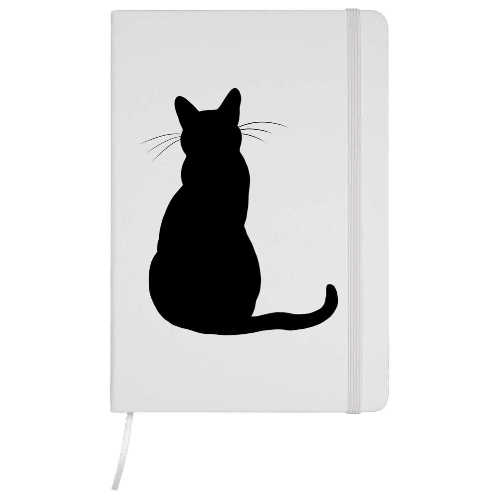 'Sitting Cat Silhouette' A5 Ruled Notebooks / Notepads (NB046346)