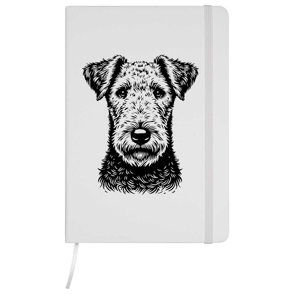 A5 'Airedale Terrier' White Hardcover Ruled Notebook (NB00067191)