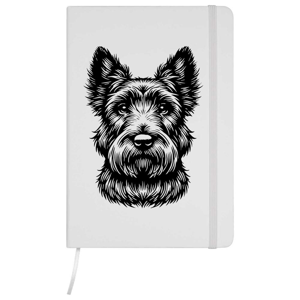 A5 'Scottish Terrier' White Hardcover Ruled Notebook (NB00067480)