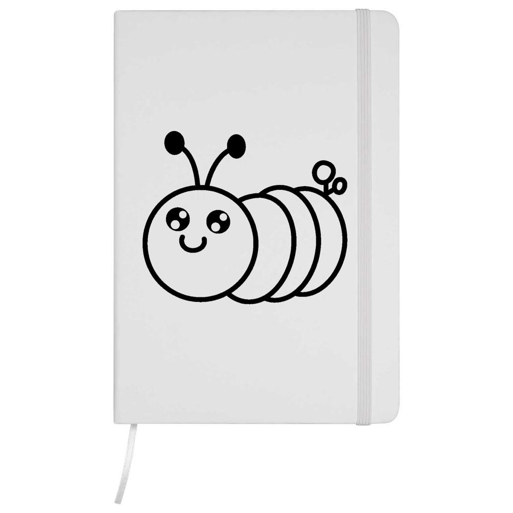 'Cute Smiling Caterpillar' A5 Ruled Notebooks / Notepads (NB048831)