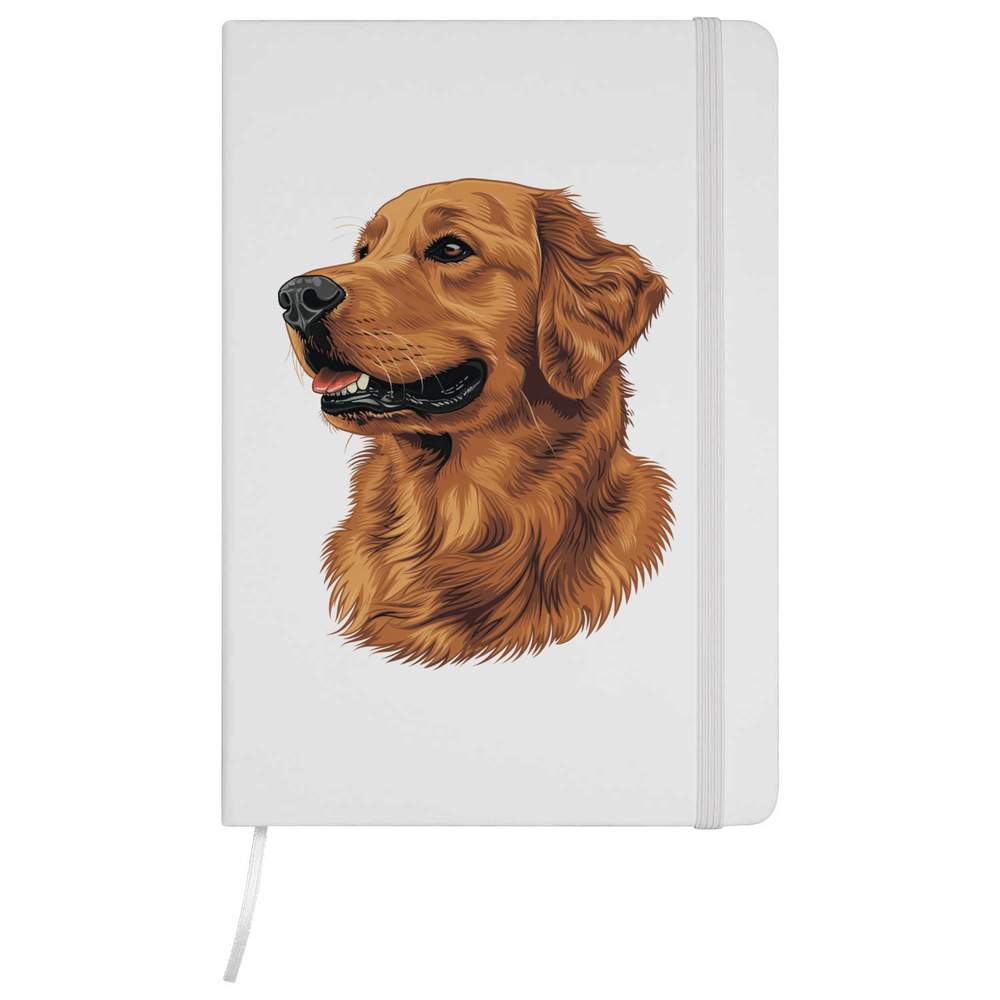 'Golden Retriever Portrait' A5 Ruled Notebooks / Notepads (NB049476)