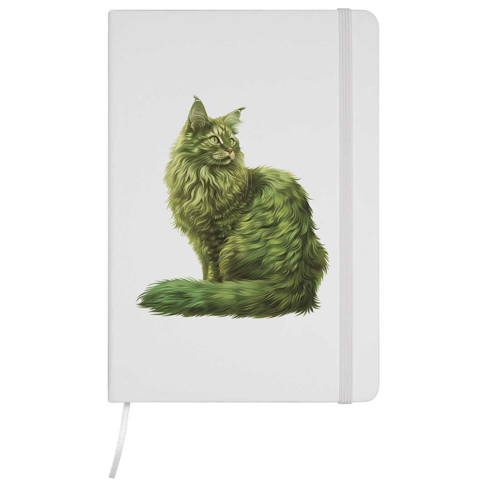 'Green Turkish Angora Cat' A5 Ruled Notebooks / Notepads (NB049477)