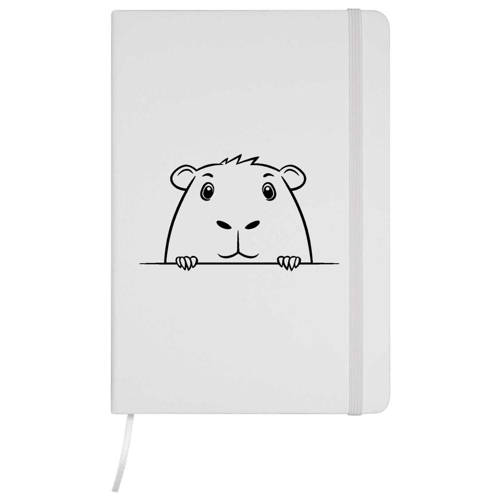 'Cute Capybara Peeking' A5 Ruled Notebooks / Notepads (NB050489)