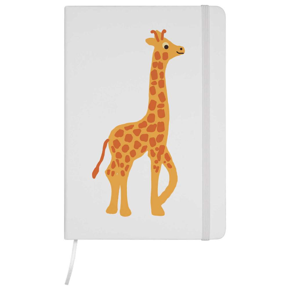 A5 'Giraffe Looking Around ' White Hardcover Ruled Notebook (NB00070989)