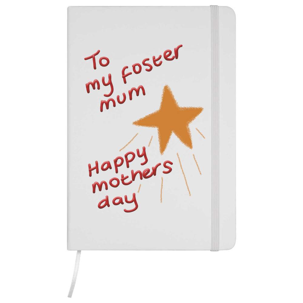 'Foster Mum Mothers Day' A5 Ruled Notebook / Notepad - Hardcover Lined Journal for School, Work, Writing and Gifts (NB052775)