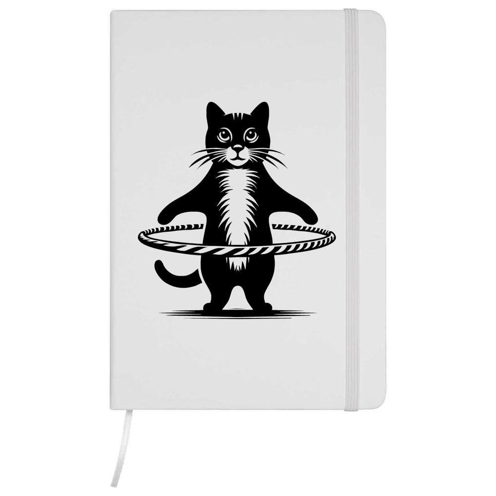 A5 'Fitness Cat' White Hardcover Ruled Notebook (NB00075040)