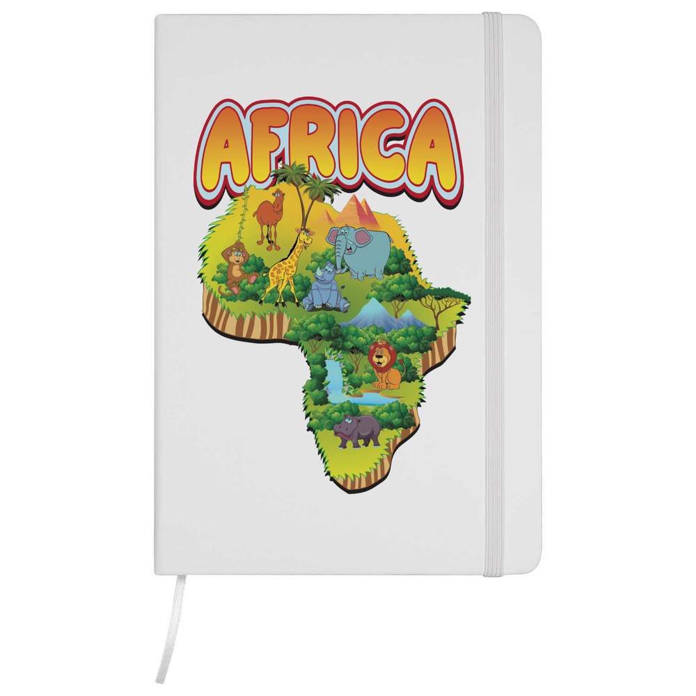 A5 'Map of Africa' White Hardcover Ruled Notebook (NB00077198)