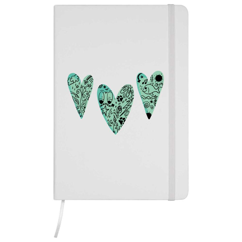 'Doodle Hearts' A5 Ruled Notebooks / Notepads (NB054282)