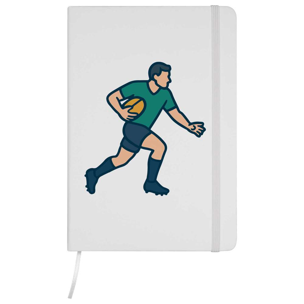'Rugby Player Running' A5 Ruled Notebooks / Notepads (NB054882)