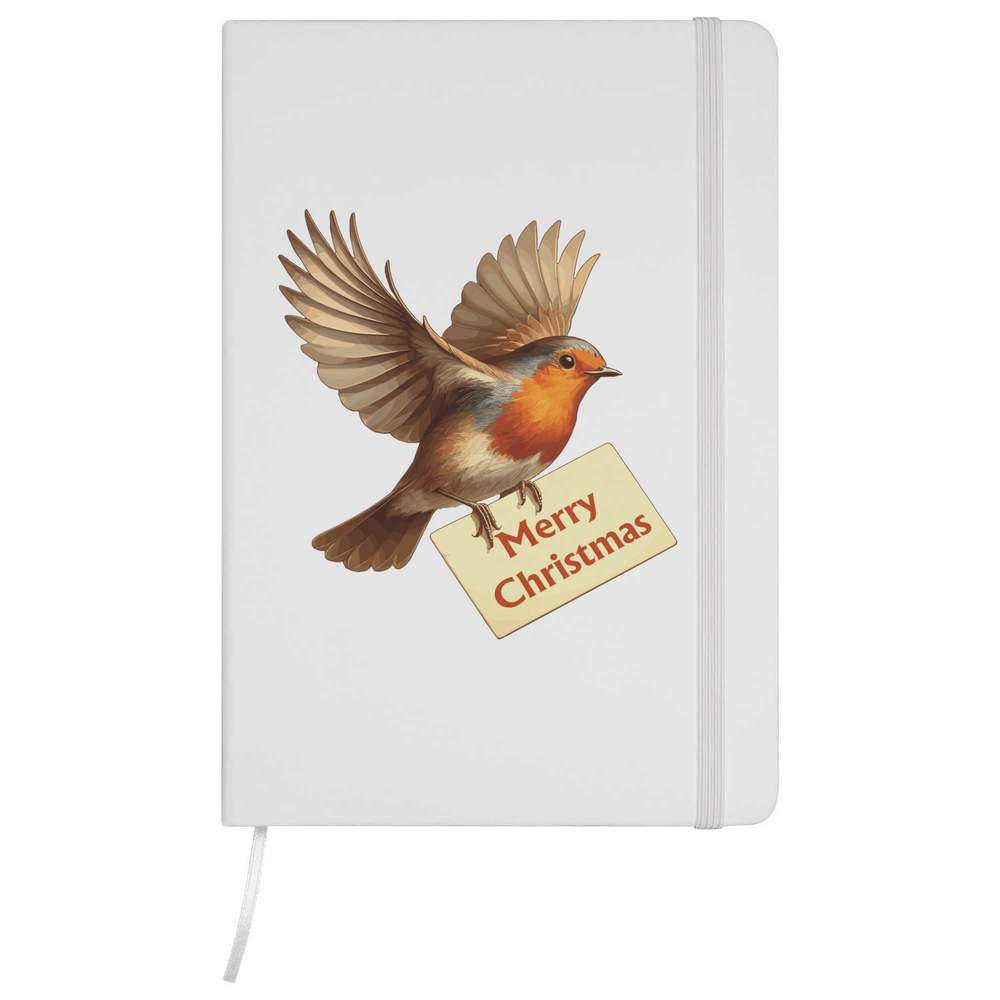 'Merry Christmas Flying Robin' A5 Ruled Notebooks / Notepads (NB055894)