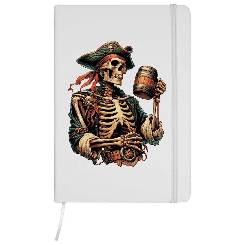 'Pirate Skeleton Drinking' A5 Ruled Notebooks / Notepads (NB056020)