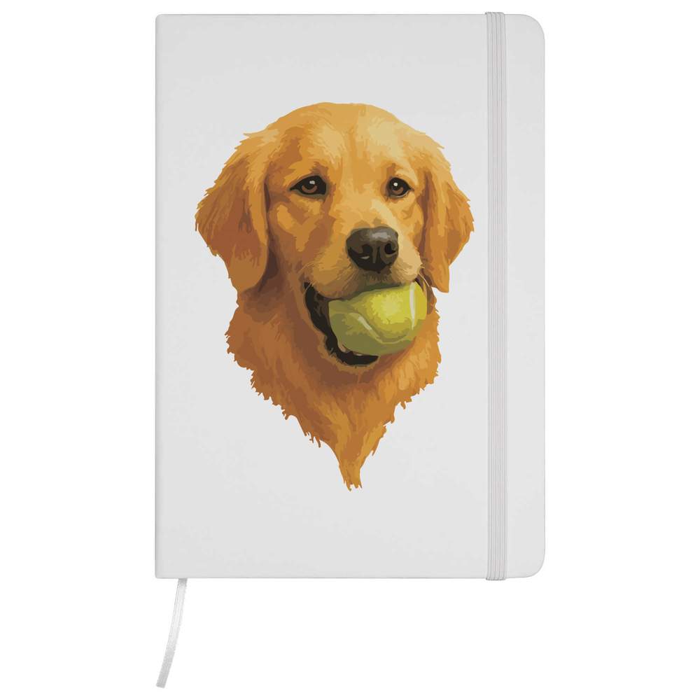'Golden Retriever Dog With A Tennis Ball' A5 Ruled Notebooks / Notepads (NB056755)