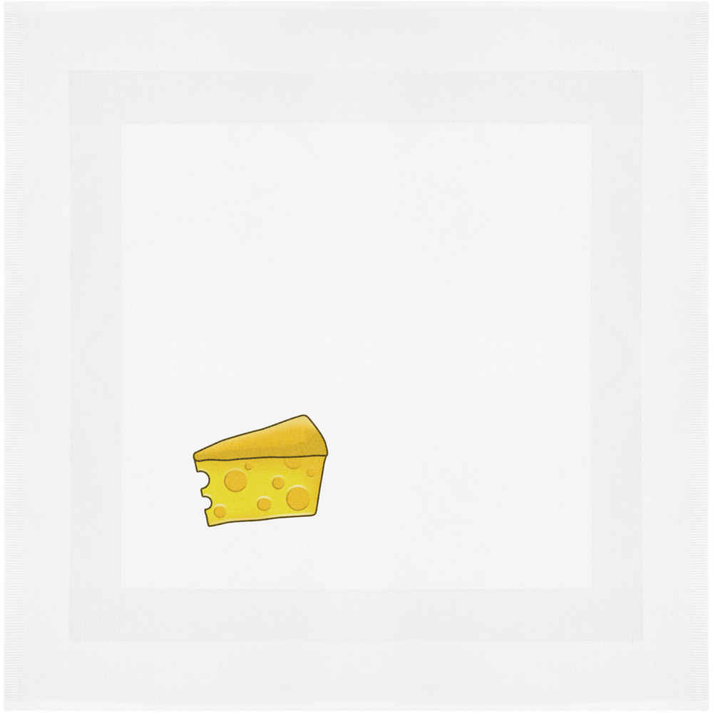 'Cheese' Napkin / Dinner Cloth - White 55cm Cotton Serviette for Dining, Weddings and Dinner Parties (NK00014462)