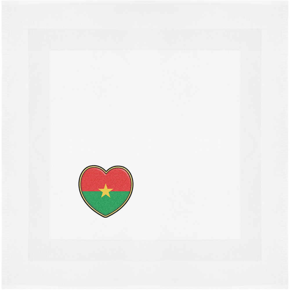 'Burkina Faso Flag Heart' Cotton Napkin / Dinner Cloth (NK00031789)