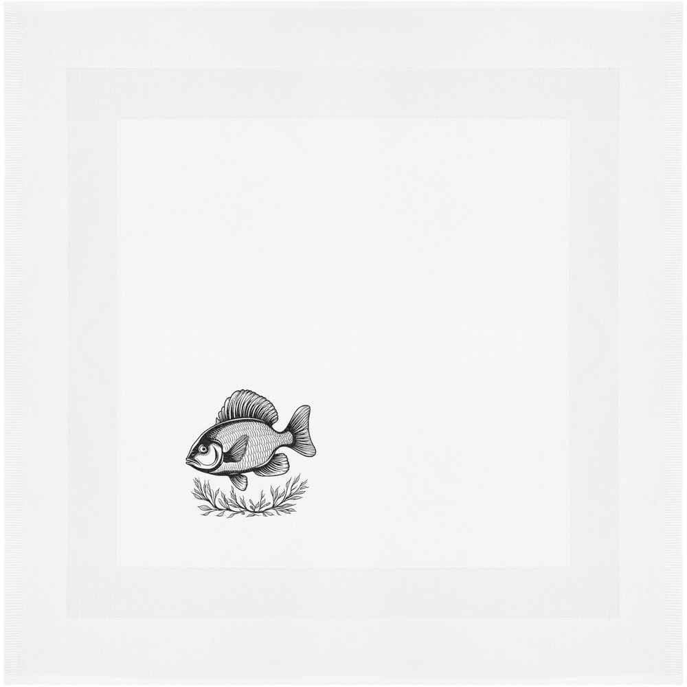 'fish ' Napkin / Dinner Cloth - White 55cm Cotton Serviette for Dining, Weddings and Dinner Parties (NK00031823)