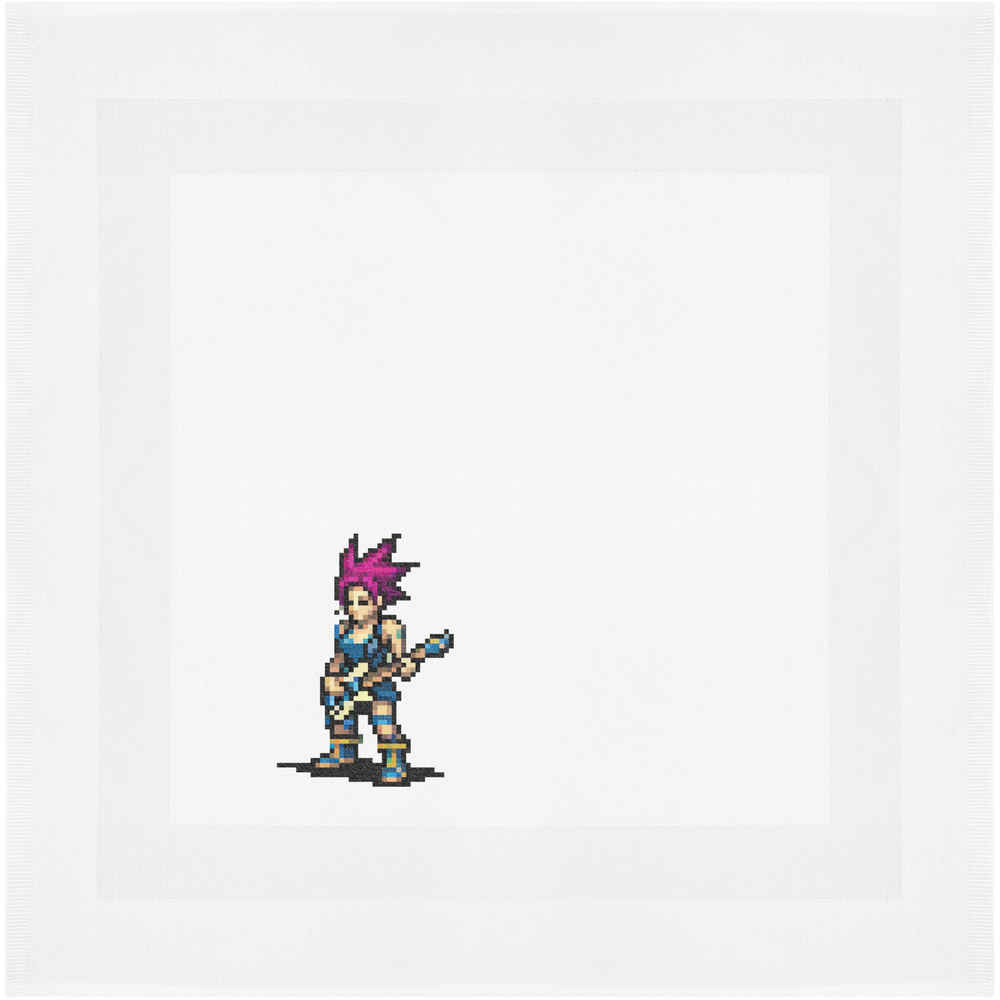'Punk Girl Playing Guitar Pixel Art' Cotton Napkin / Dinner Cloth (NK00034155)