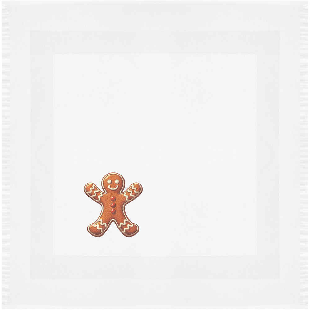 'Gingerbread Man With Red Buttons' Cotton Napkin / Dinner Cloth (NK00038917)
