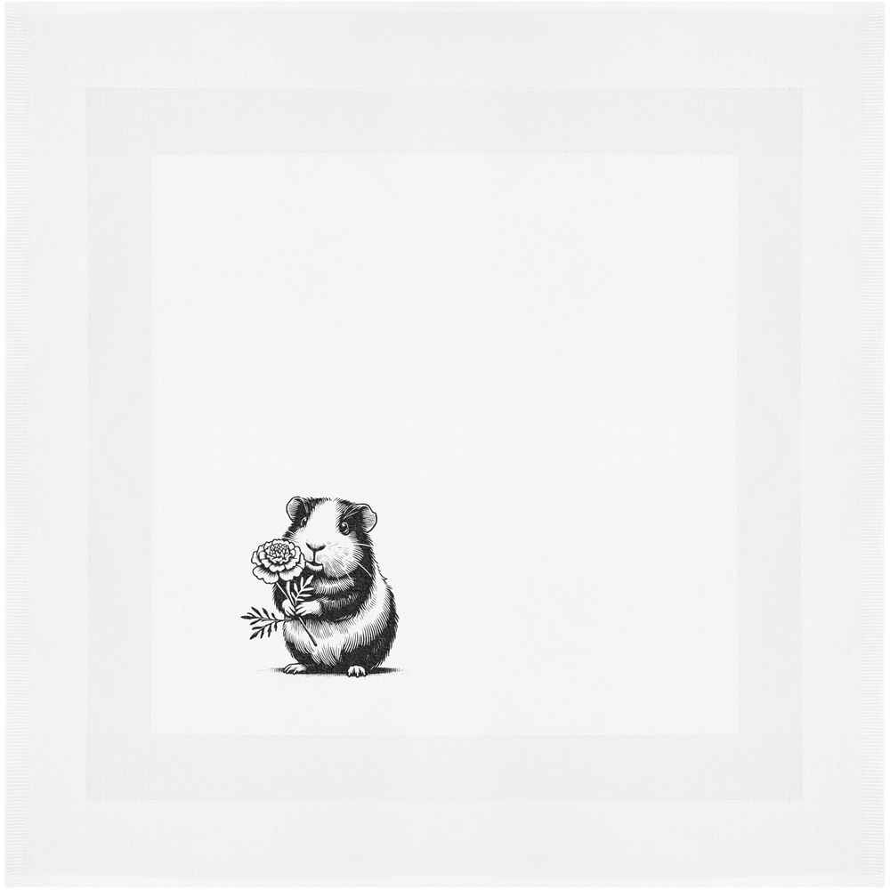 'Guinea Pig Holding Marigold' Cotton Napkin / Dinner Cloth (NK00041829)