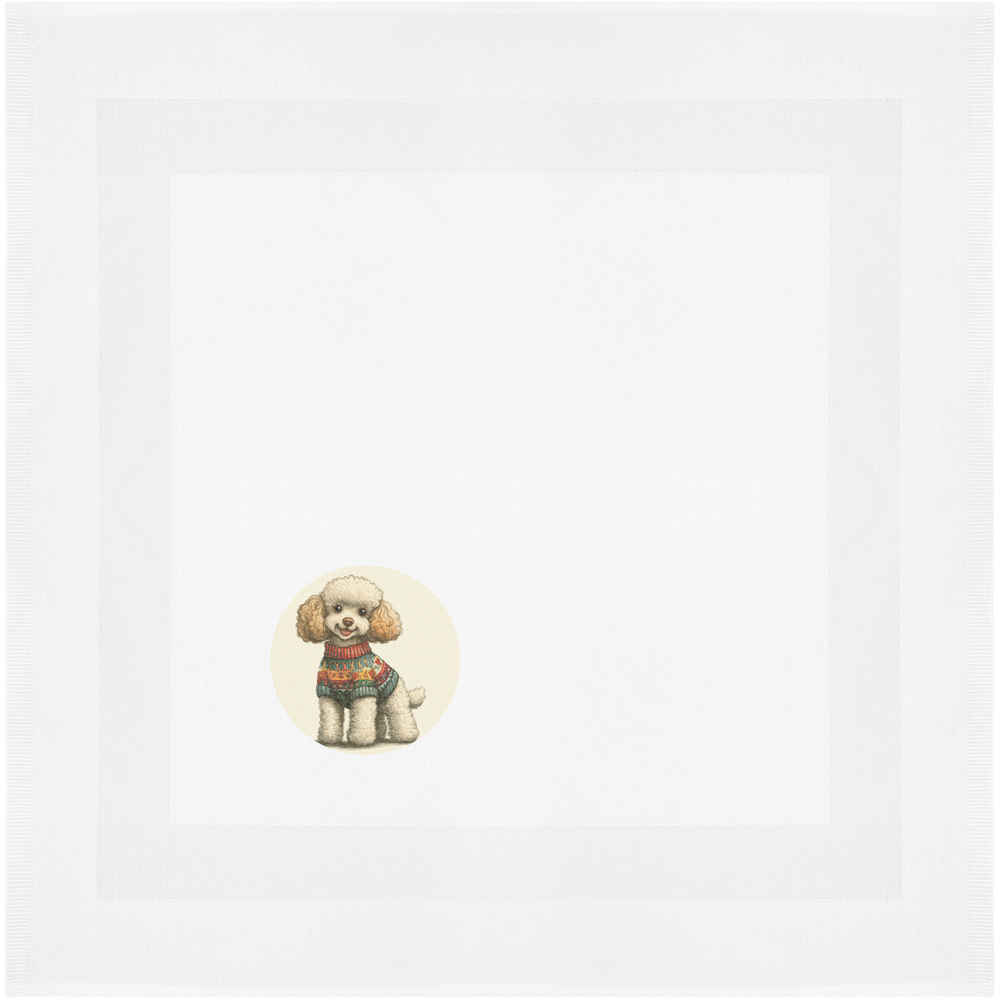 'Cute Poodle Wearing Christmas Sweater' Cotton Napkin / Dinner Cloth (NK00042499)
