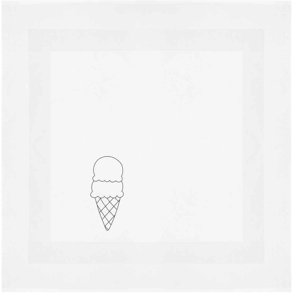 'Double Scoop Ice Cream Cone Outline' Cotton Napkin / Dinner Cloth (NK00044781)