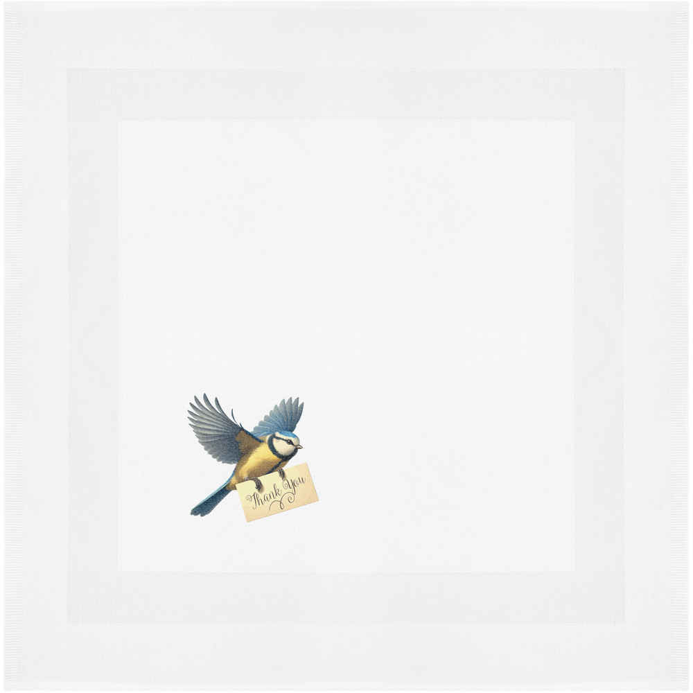 'Blue Tit Thank You' Cotton Napkin / Dinner Cloth (NK00044921)