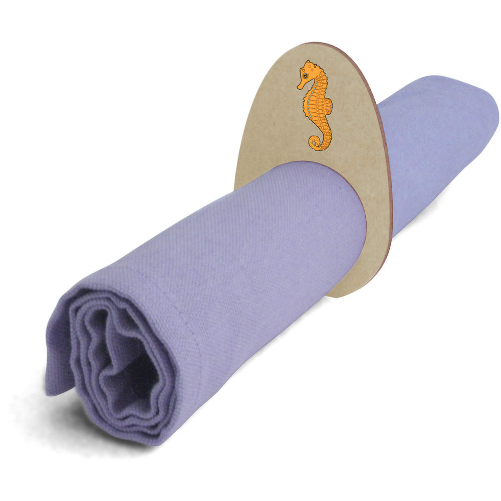5 x 'Seahorse' Wooden Napkin Rings / Holders (NR00036298)
