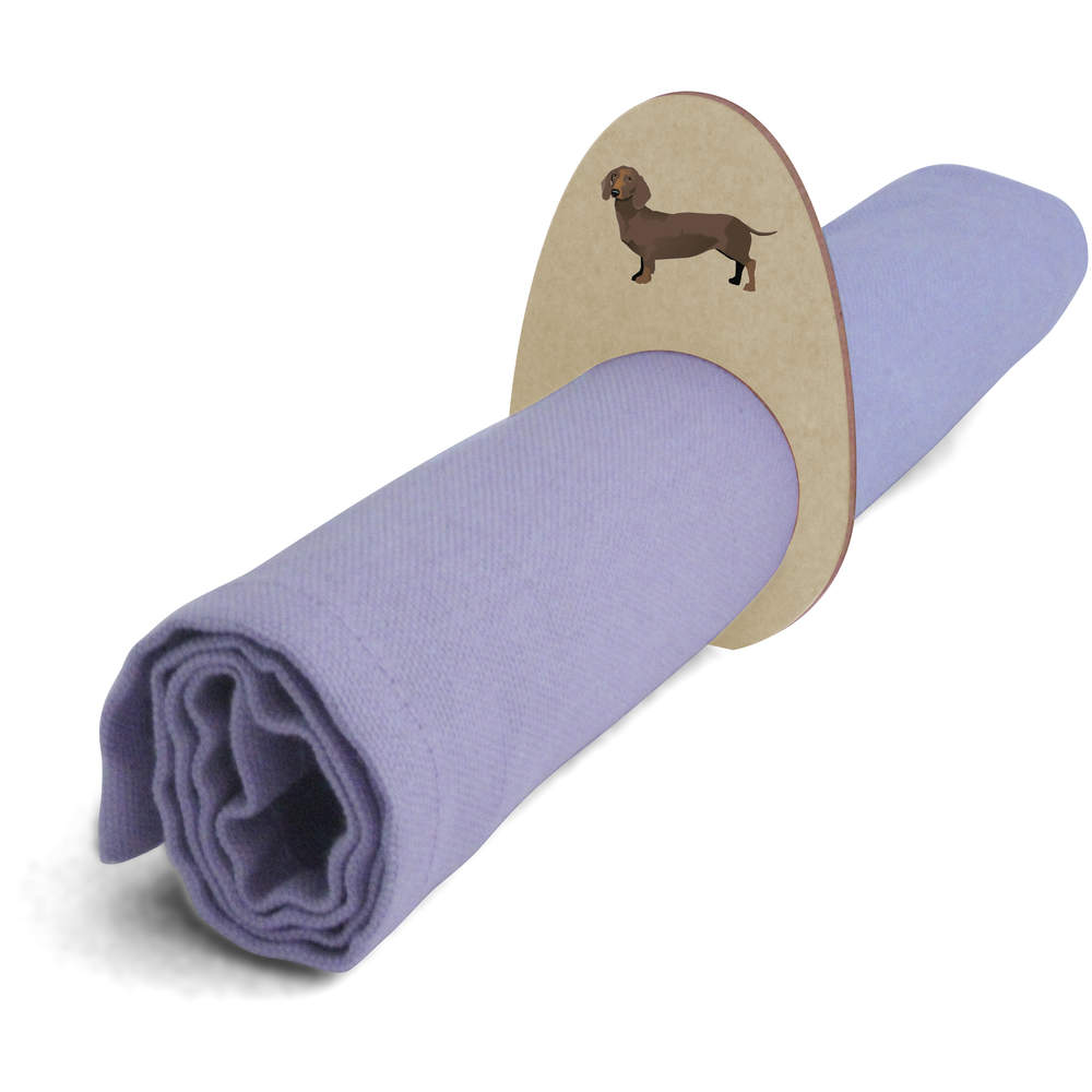 5 x 'Dachshund' Wooden Napkin Rings / Holders - Table Decorations for Dinner Parties, Weddings and Christmas (NR00040462)