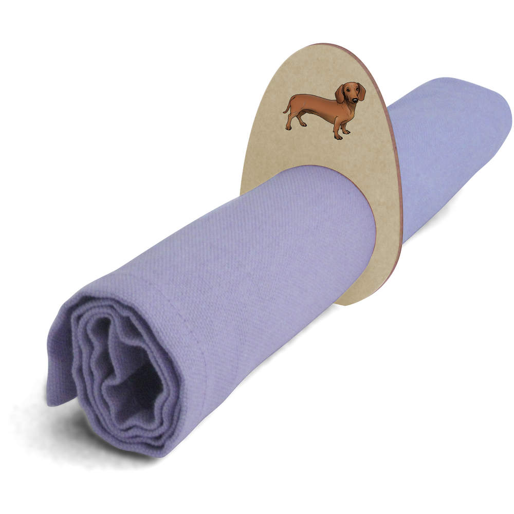 5 x 'Dachshund' Wooden Napkin Rings / Holders (NR00047258)