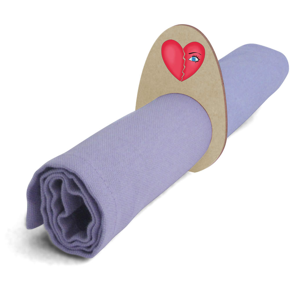 5 x 'Broken Heart' Wooden Napkin Rings / Holders (NR00056502)
