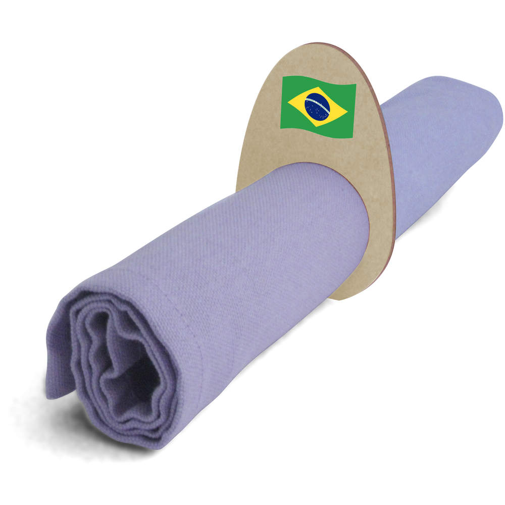 5 x 'Waving Brazilian Flag' Wooden Napkin Rings / Holders (NR00059391)